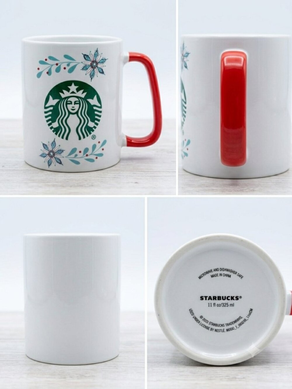 Starbucks 2020 Holiday Siren Poinsettia Ceramic Mug - 11 oz